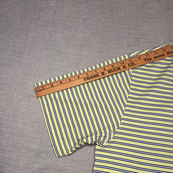 Footjoy FJ ProDry Pinstripe Golf Polo Shirt Men L Green Blue Short Sleeve Sport - Picture 7 of 8